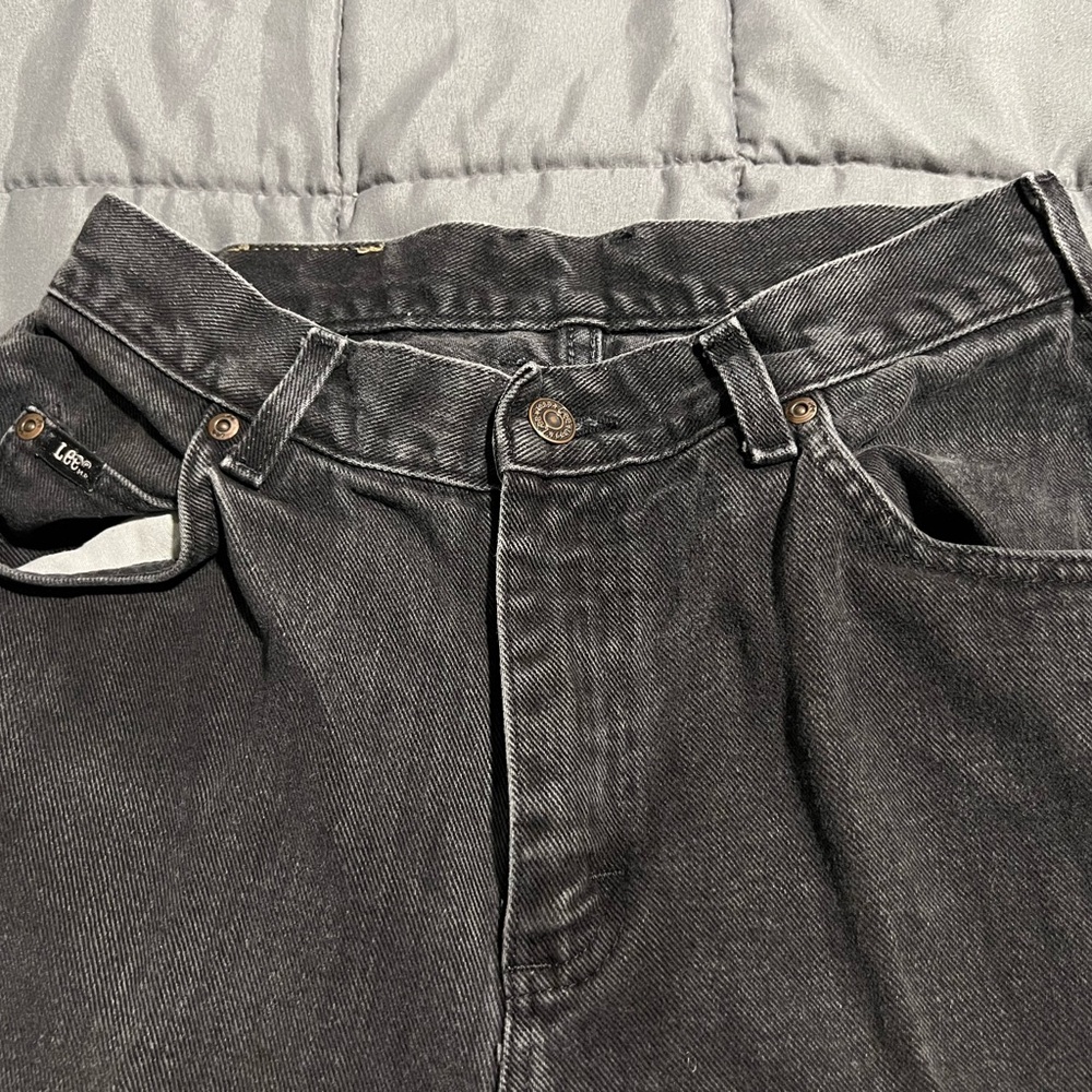 VINTAGE 80s Lee Charcoal Denim Pants - Picture 5 of 6
